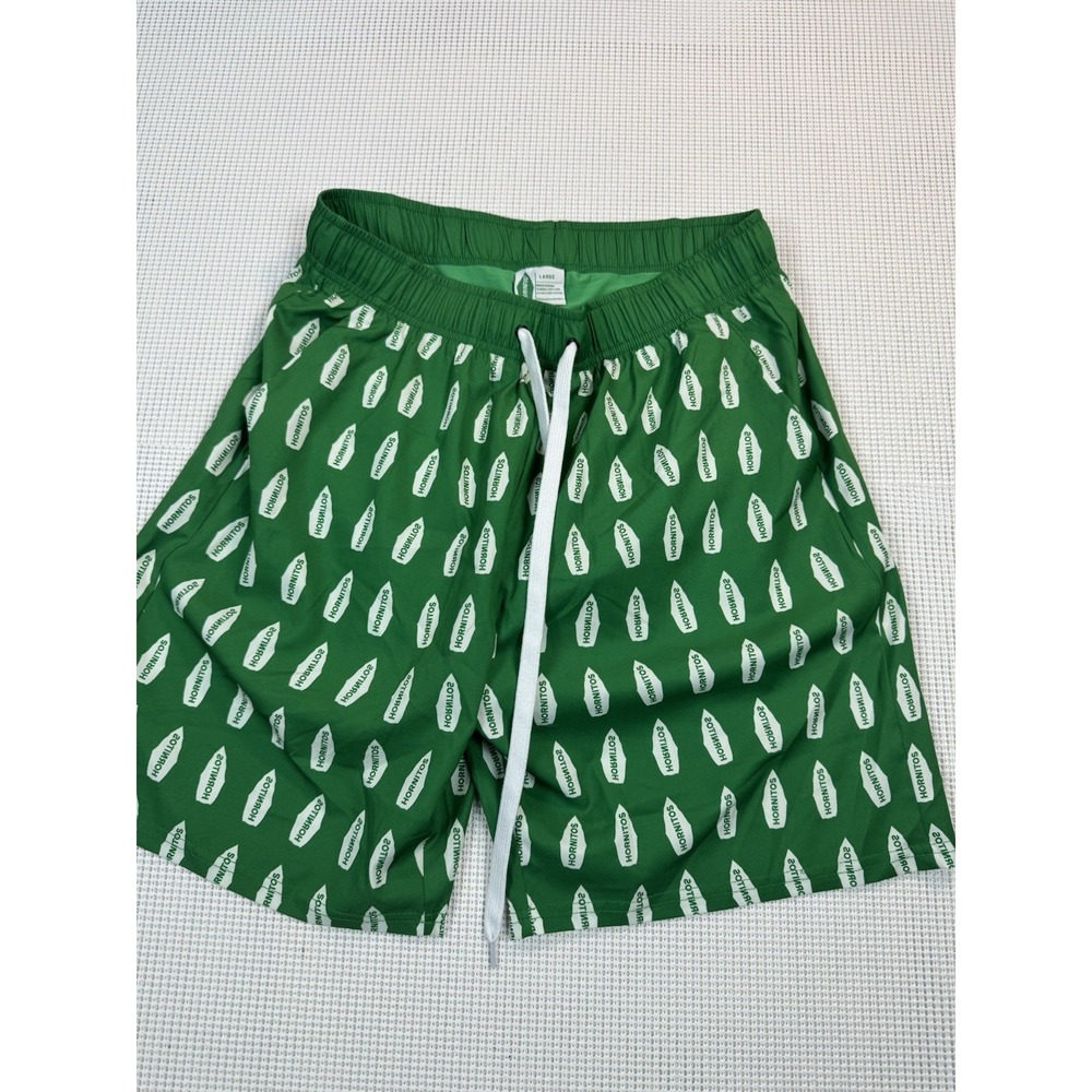 Hornitos Tequila Shorts Mens Large Green Graphic Swim Trunks Drawstring
